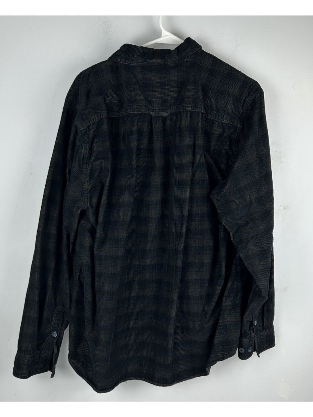 Carbon 2 Cobalt Shirt Mens L Blue Tan Plaid Corduroy Button Up Collared - Picture 5 of 10